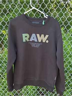 G-Star Brown Crewneck with Multicolor RAW. Logo